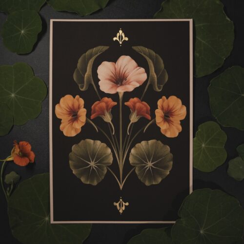 Nasturtium 24K Goldleaf Print